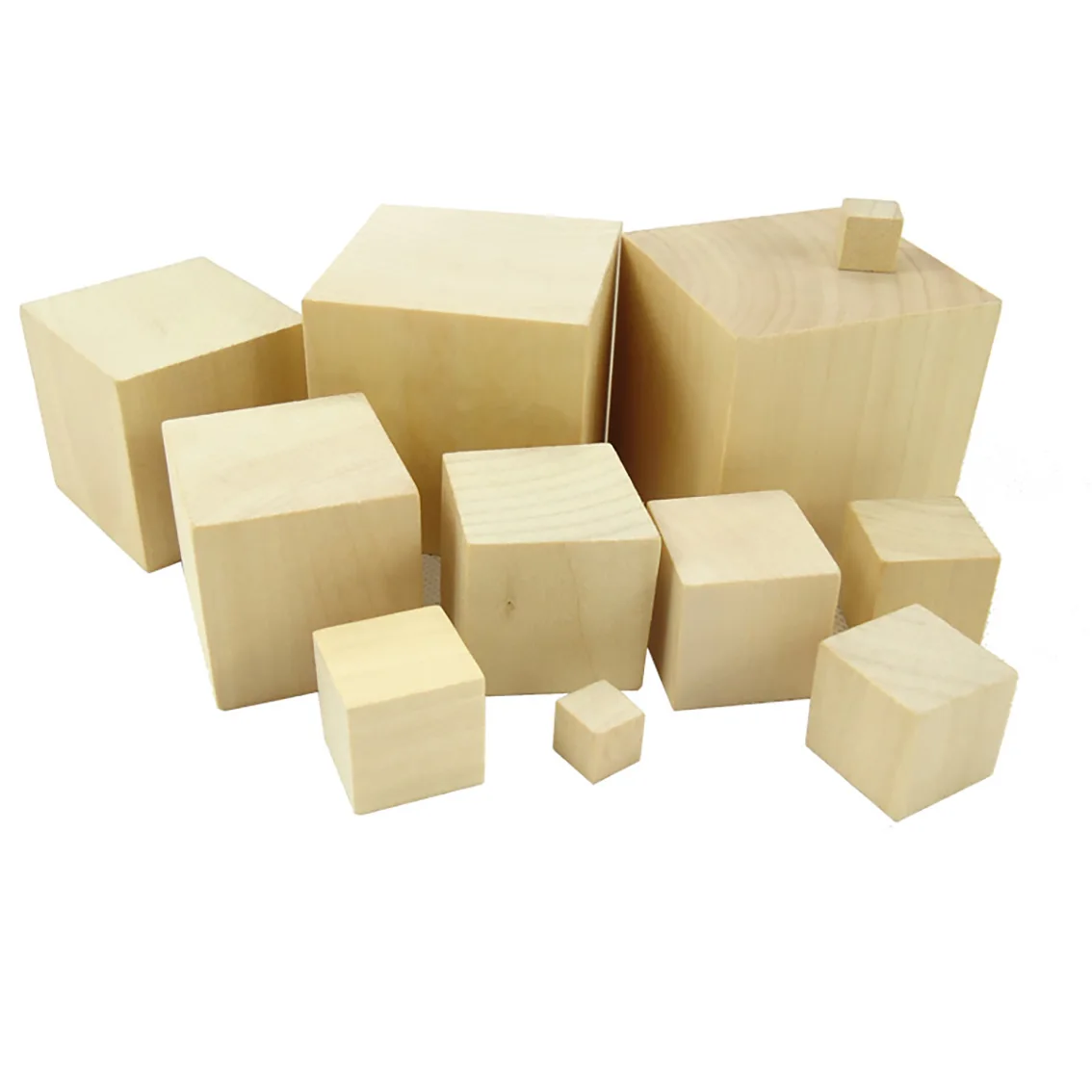 Cubes carrés en bois non finis, matériaux de modèle de bricolage, puzzles de décoration, pièces fuchsia exécutives, nuits, 8*8*8mm-80*80*80mm