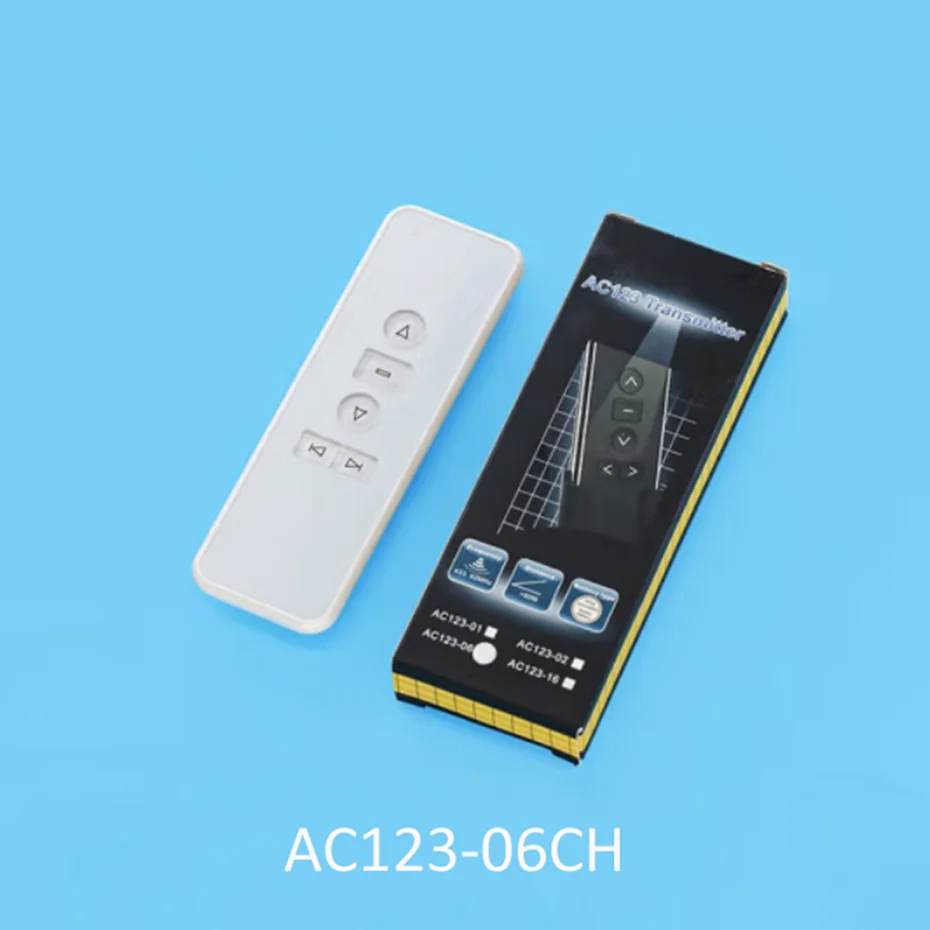 A-OK AC123 1/2/6/16CH Remote Controller RF433 Emitter for A OK Electric Curtian Motor Tubular motor,Wireless Control Smart Home