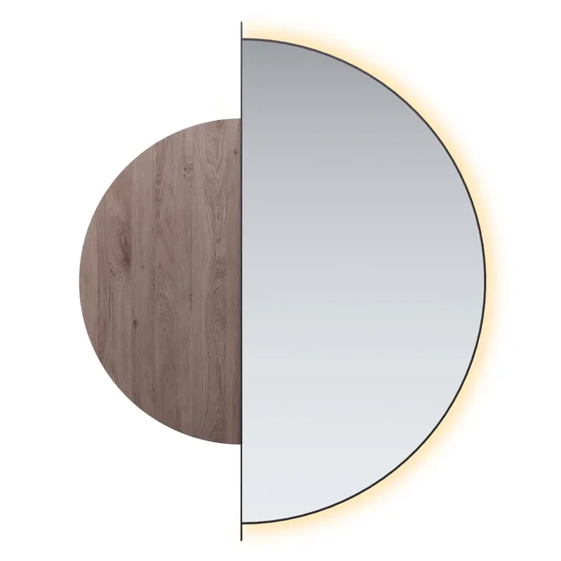 Modern Irregular Decorative Hotel Bathroom Wall Mounted LED Illuminated Vanity Mirror Set Digital Display Gold Metal Frame