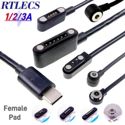 Magnetic Pogo Pin USB-C Cable Spring Loaded Type C 2 4 6 Position Connector Power Data Transfer for Smart Watch Beauty&Health