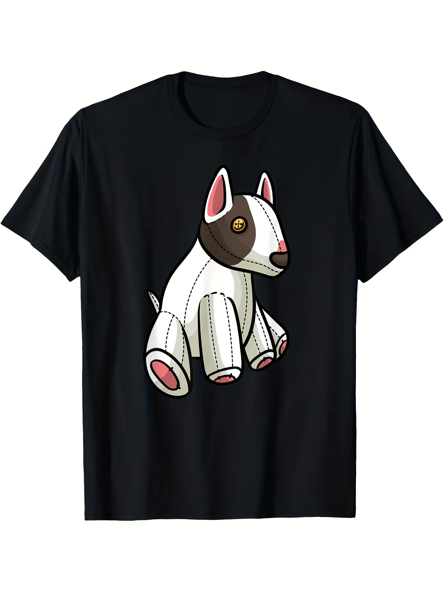 2026 New Arrival Miniature Bull Terrier Dog Stuffed Animal Print Men  Summer Short Sleeve Round Neck Tee T-Shirt