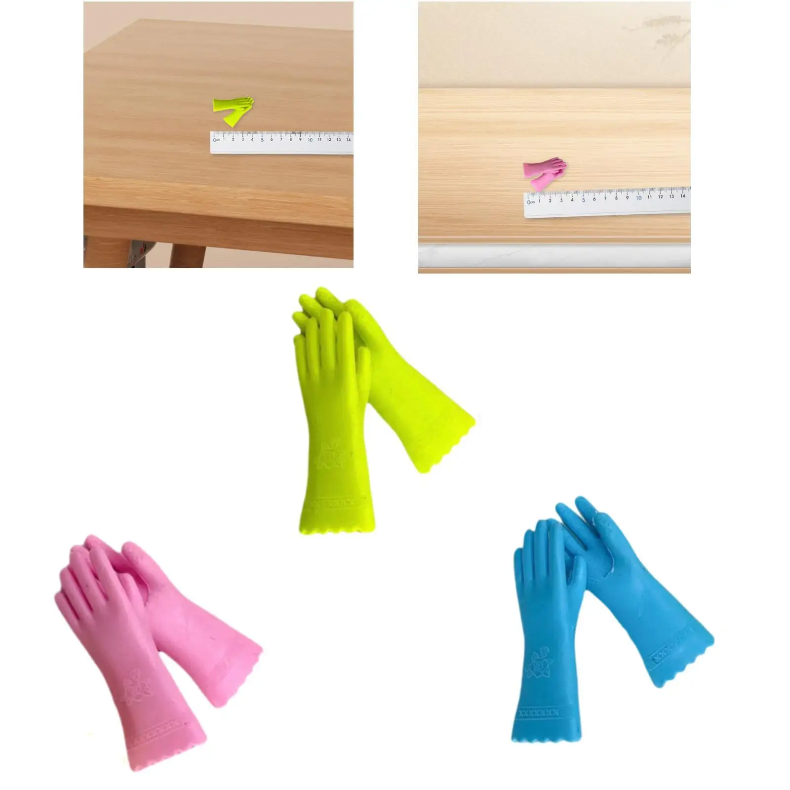 Luvas para casa de boneca em escala 1/12, móveis para casa de bonecas, mini fornecimento de casa, luvas minúsculas, modelo diy em miniatura para casa de bonecas