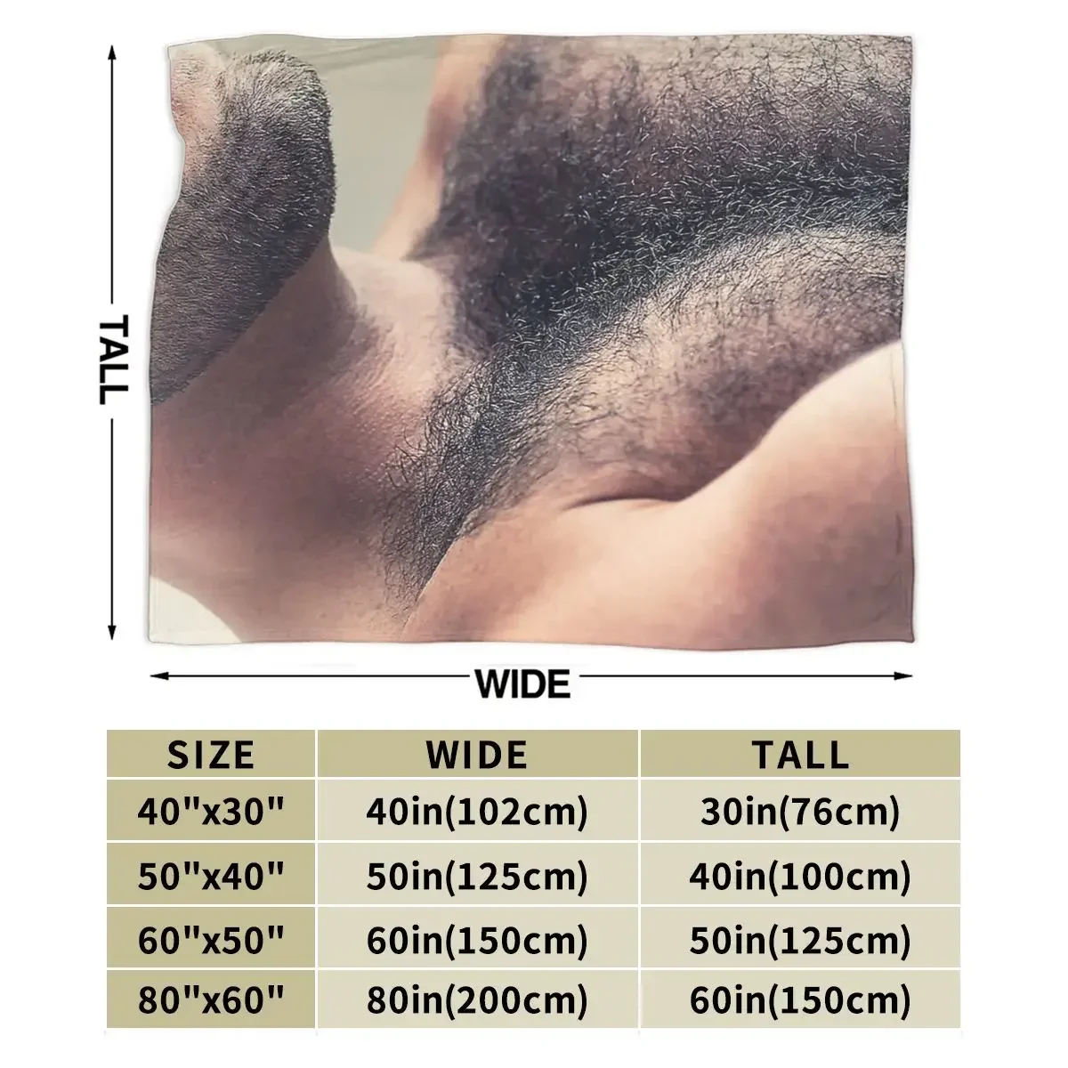 Pablo - Chest And Beard Hairy Male Showing Deep Blanket Soft Warm Flannel Throw Blanket Plush for Bed Living room Home Sofa