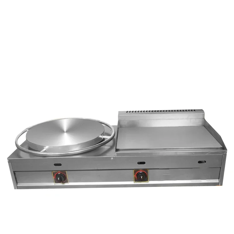 Commercial Gas Griddle Pancake Machine Pancake Fruit Machine Snack Bar Special Stainless Steel Hand Cake Machine