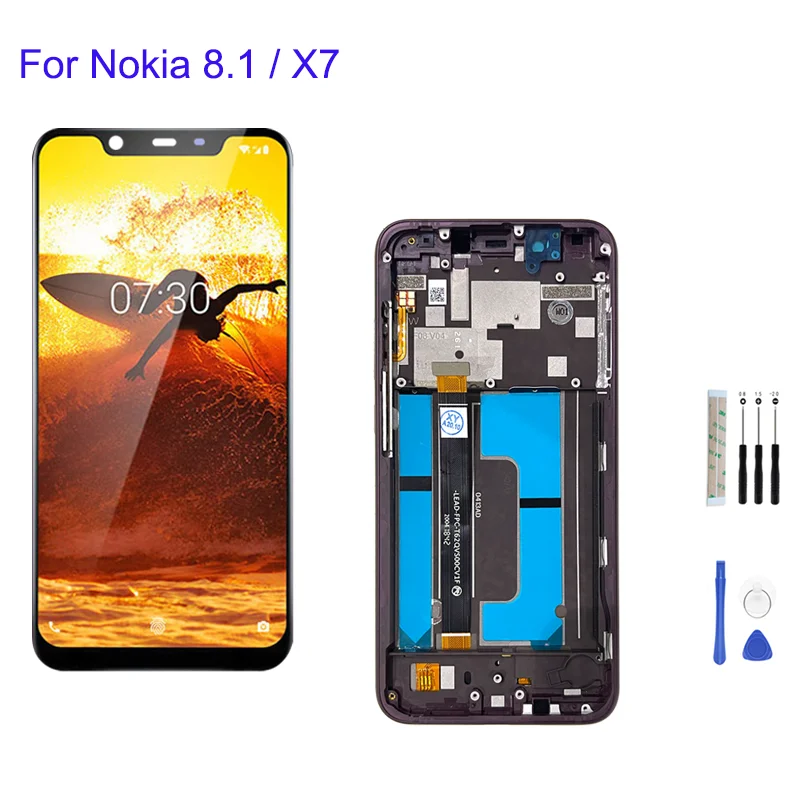 

6.18" For Nokia 8.1 TA-1119 TA-1121 TA-1128 TA-1131 LCD Display Touch Screen Digitizer Assembly For Nokia X7 Display