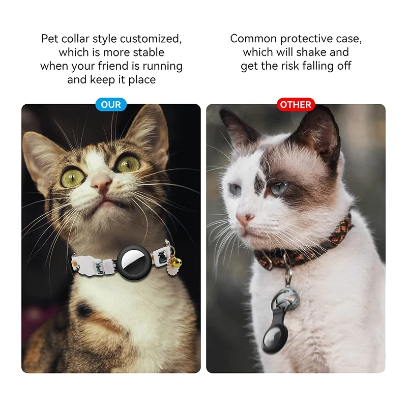 For Air Tag Cat Collar, Cat Collar, Kitten Collar Breakaway With Silicone Holder, For Girl Boy Cats