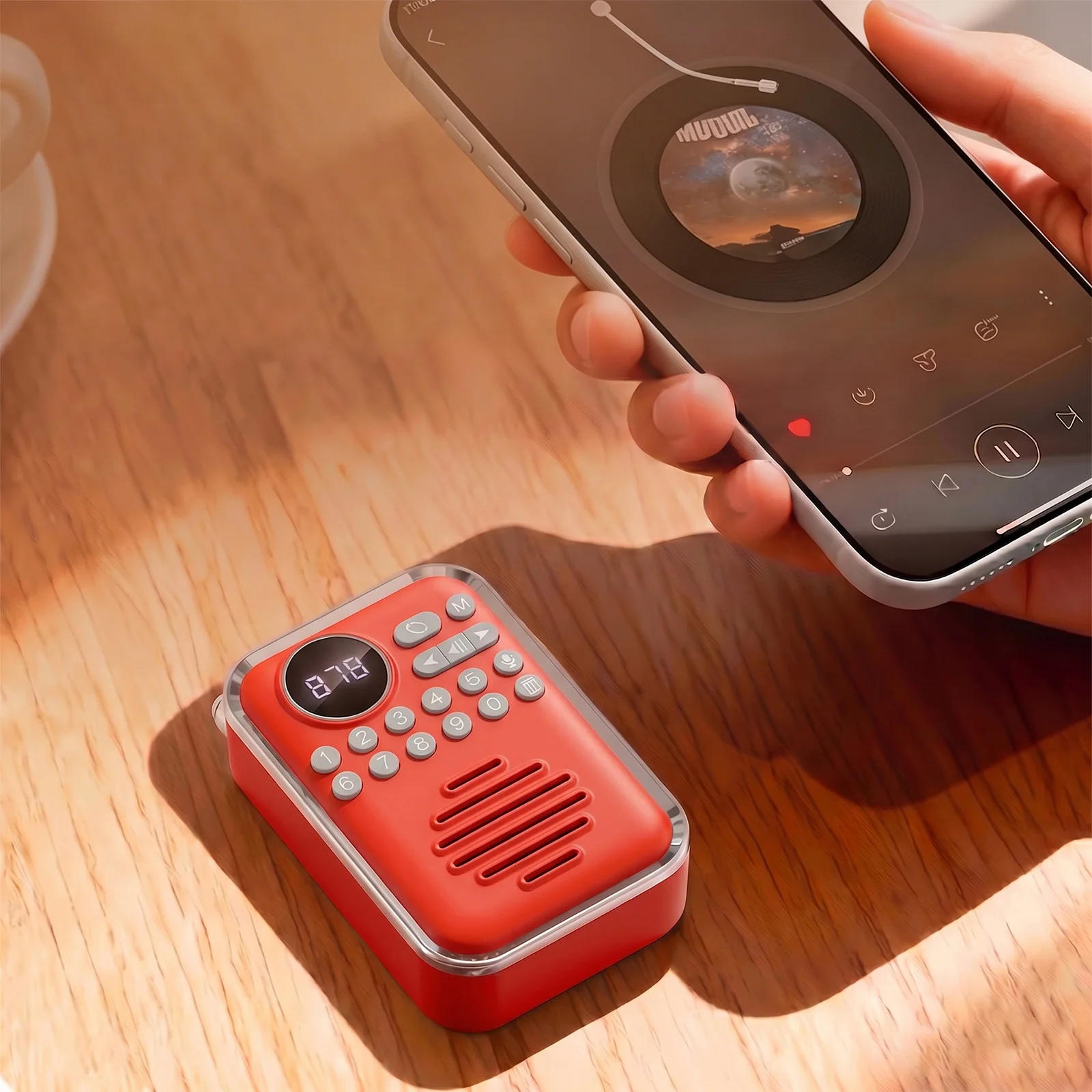 Portable Radio with 400mAh Rechargeable Battery Wireless Portable Radio Retro for Radio Opera Stories Listening Comprehension