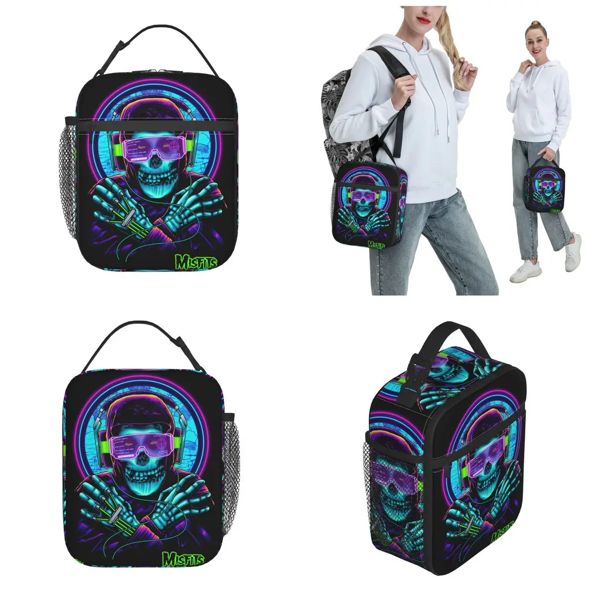 The Misfits Punk Rock Band Merch Thermal Insulated Lunch Bag Reusable Misfits Theme Design Bento Box Thermal Cooler Food Box