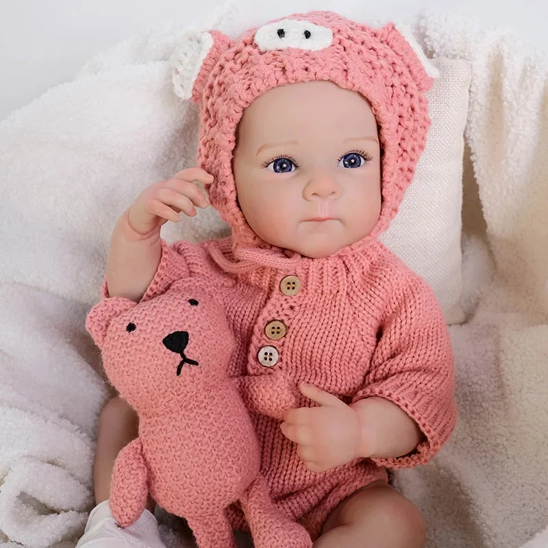 48cm Full Body Luca Lifelike Reborn Baby Newborn Doll Cuddly Baby Multiple Layers Painting 3D Skin