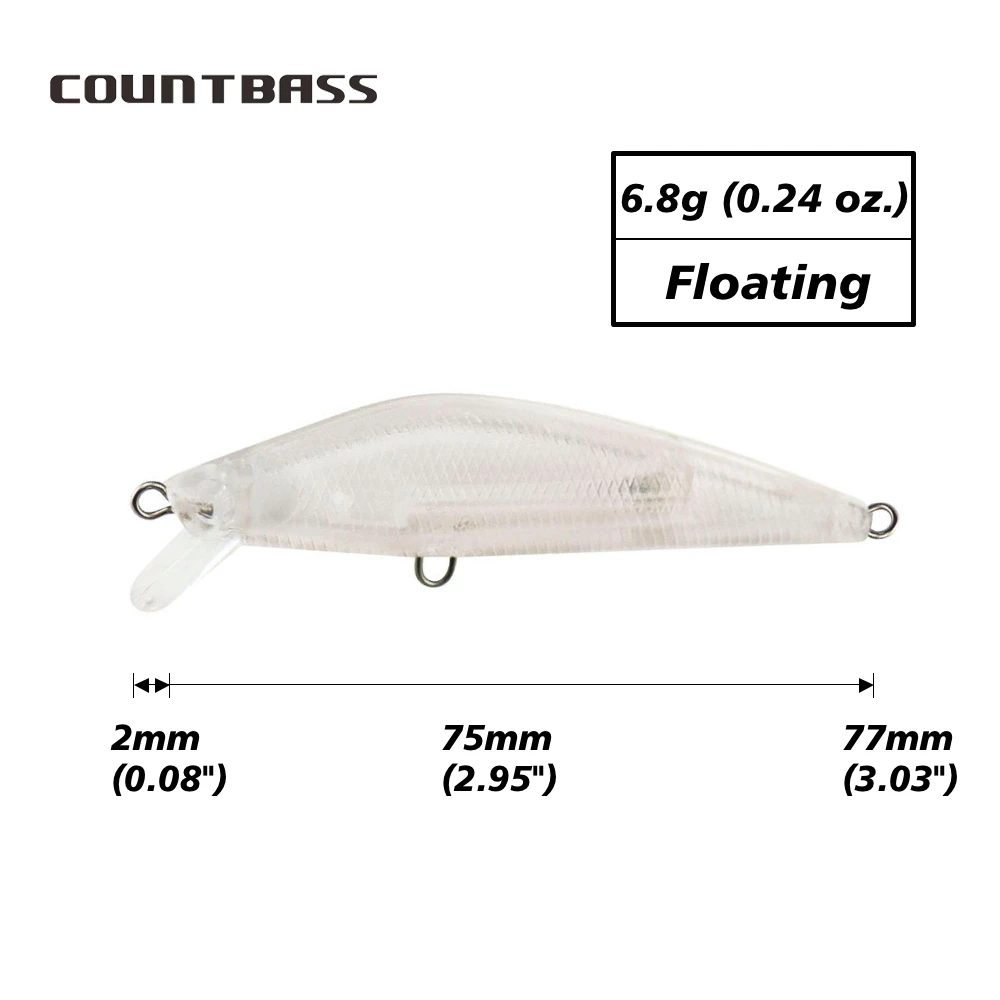 Countbass 10Pcs Blank Hard Lures 75mm/3.0\