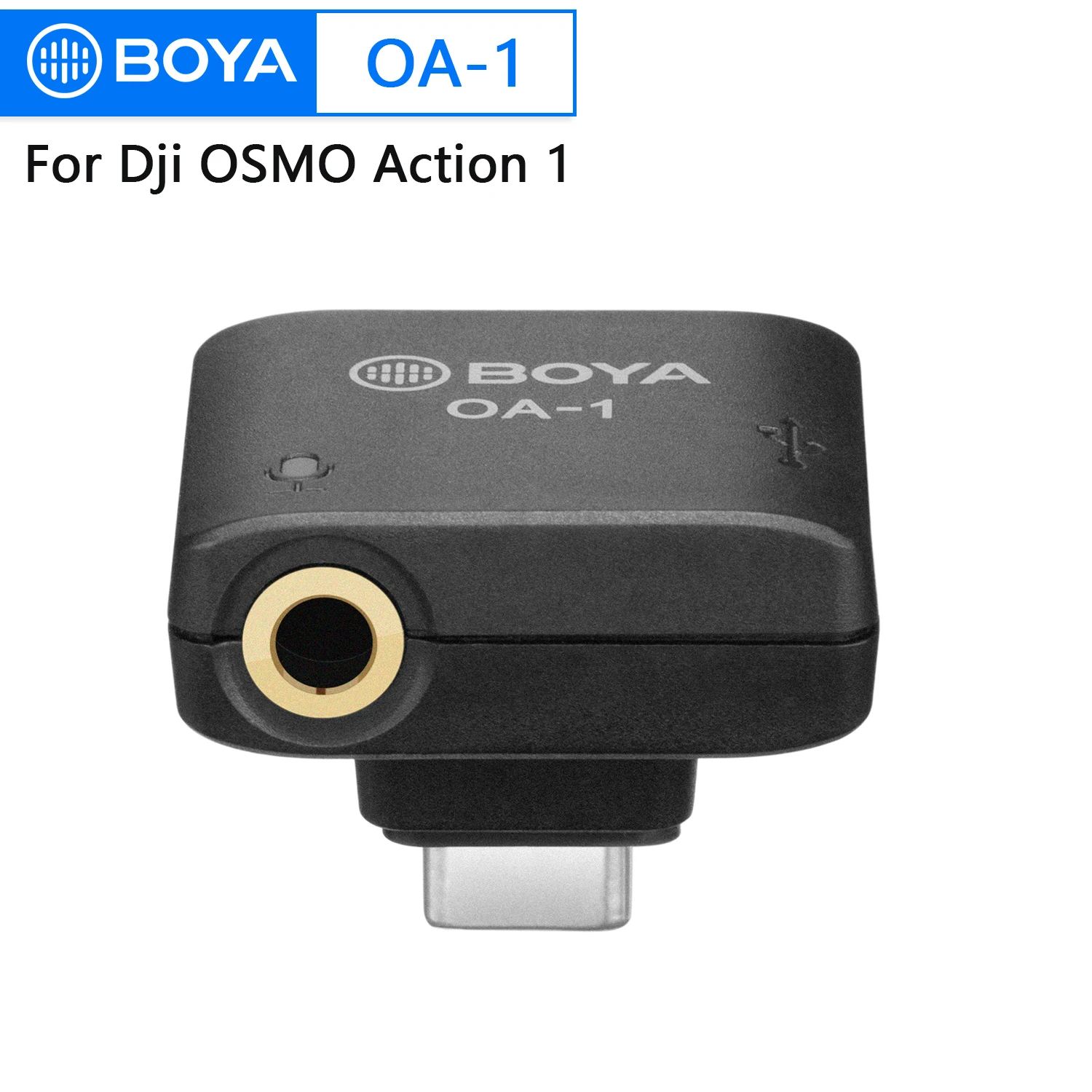 

BOYA OA-1 Mini Microfon Audio Adapter with 3.5mm TRS Microphone Port Type-C Charging Port Replacement for DJI OSMO Action Camera