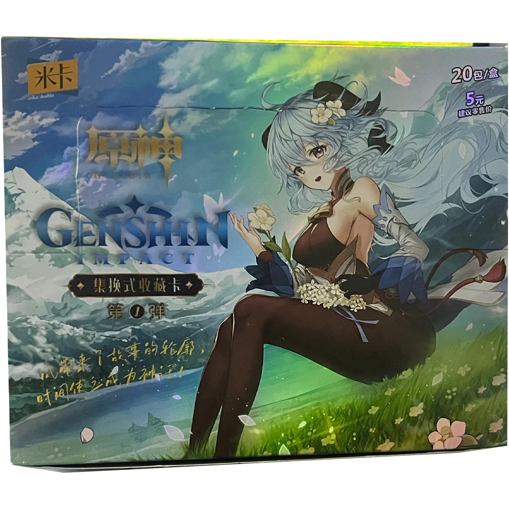 New Genshin impact Card Anime Game TCG Collection Pack Booster Box Rare SSR Surrounding Children Family GiftBirthday gifts