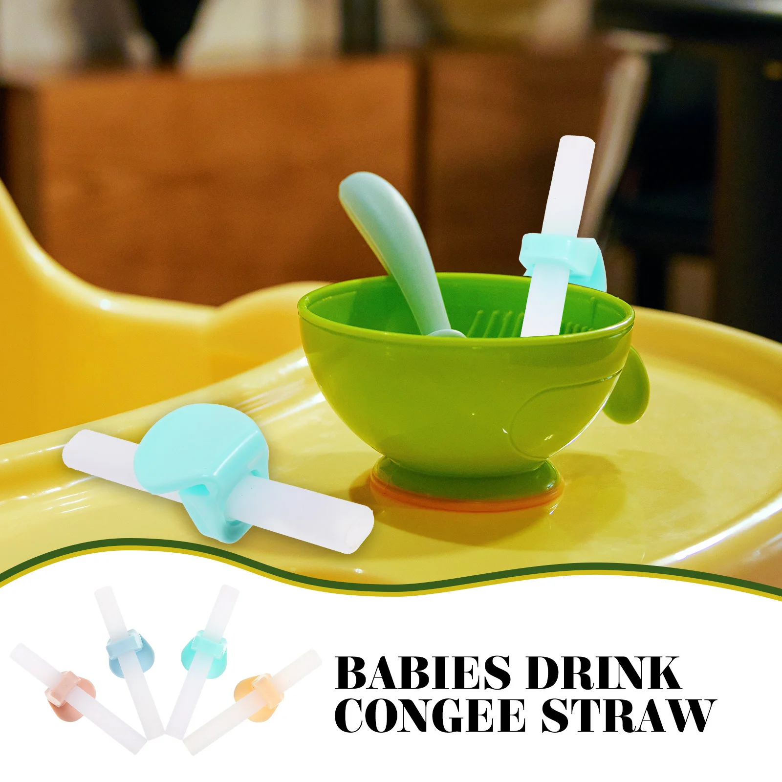 12 مجموعات سيليكون قابلة لإعادة الاستخدام مرنة شفاطات للشرب مشبك من القش لوعاء الطفل مناسبة شوربة الماء عصيدة استخدام شفاطات للشرب #3