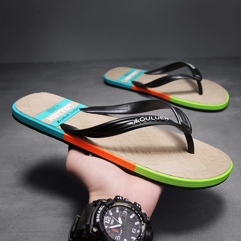 Men's flip flops, high-quality hot selling men's flip flops, summer anti slip beach flip flops, men's fashionable breathable cas