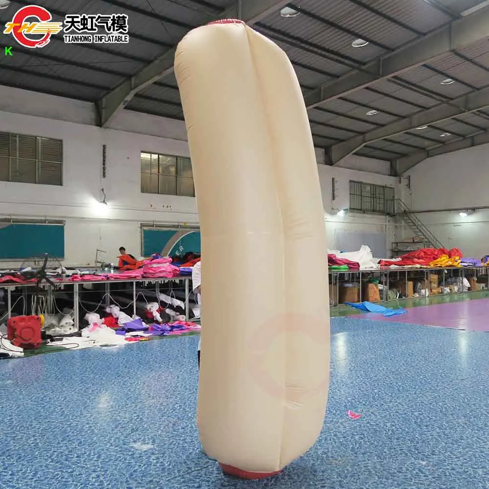 Fast Shipping Giant Inflatable Hot Dog Model Air Blow Up Hamburger Hot-Dog Replica Ground Balloon for Decoration
