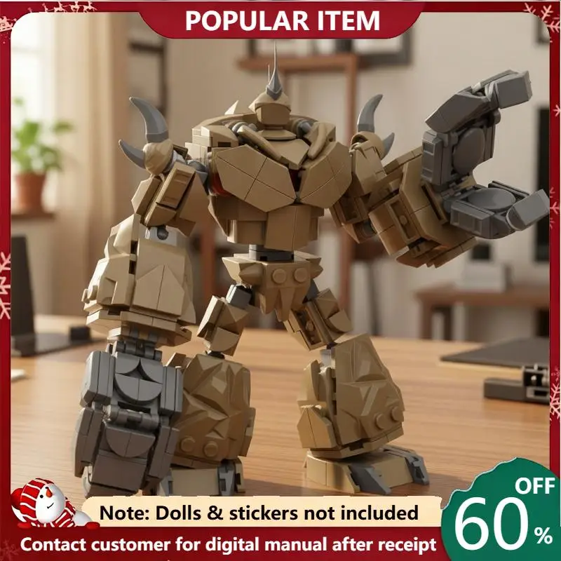 483PCS MOC Earth Rock Giant Monster Robot Model Building Blocks Fantasy Golem Creature Assembly Model DIY Bricks Collectible Toy