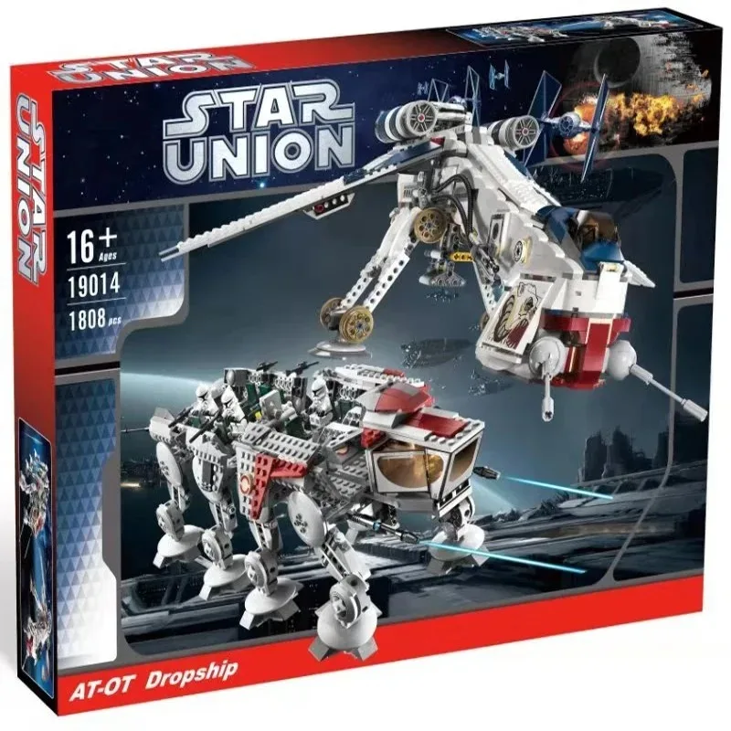 

Hot Toys 1758PCS Republic Dropship with AT-OT Walker Blocks Bricks Model Compatible 10195 Birthday Toys Gifts 05053