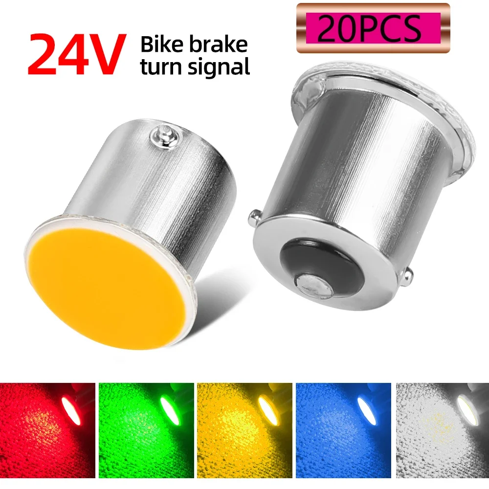 20pcs Super Bright S25 1156 led COB 12SMD 1156 BA15S P21W Auto Car Signal Reverse Parking Led Lights 12V 24V Auto White Led