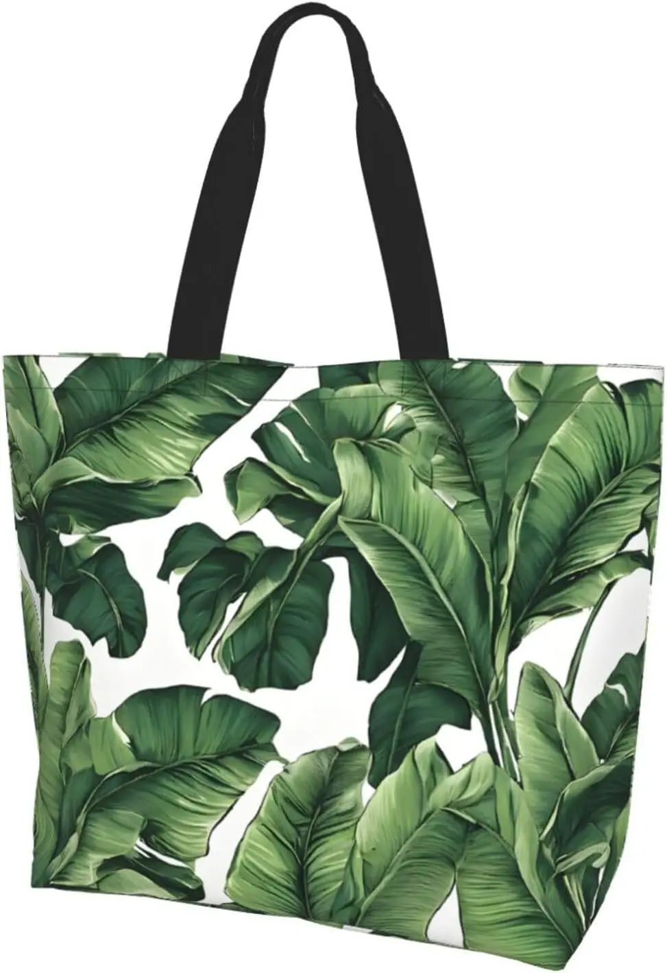 

Tropical Banana Palm Leaf Print Tote Bag Women Single Shoulder Leisure Bag Multi-Purpose Large Shopping Bag