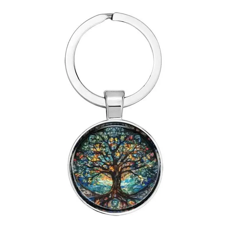 Retro Gothic Crow Cross Witch Halloween Pendant Keychain Jewelry