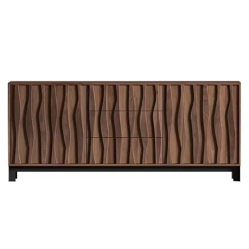 

Nordic wabi-sandy wind solid wood dining side cabinet log minimalist locker designer home kitchen locker TV cabinet