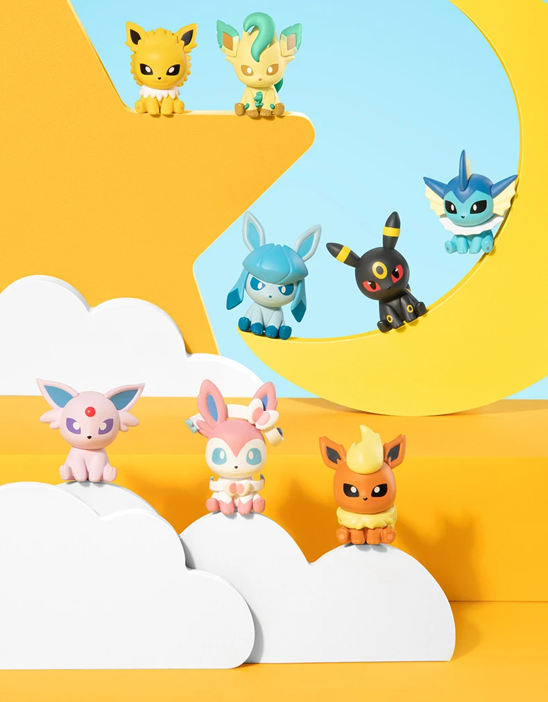 Pokemon Anime Poke Ball Actionfiguren Minipuppen von Dragonite Sylveon Gengar Vulpix von echtem Originalmodell Ornament Spielzeug Geschenk – Detail 2
