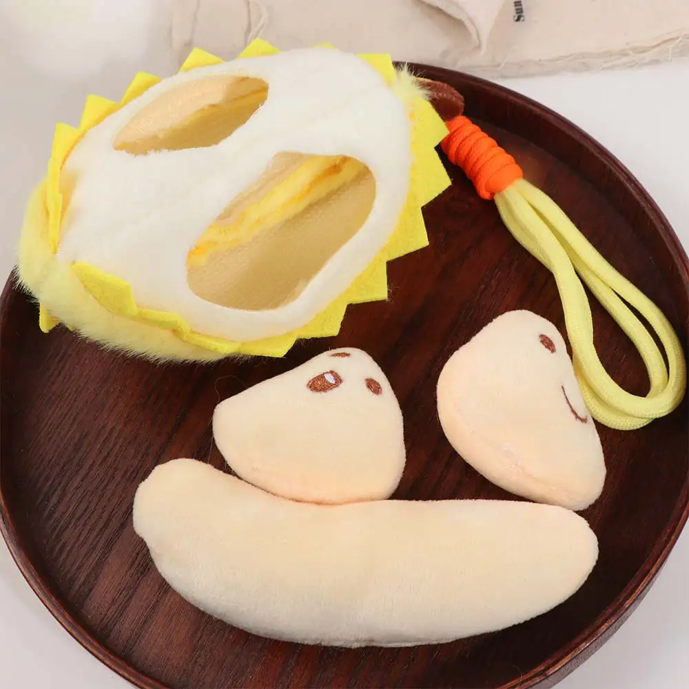 PP Cotton Fruit Durian Pendant Detachable Simulation Durian Fruit Shape Soft Comfortable Fruit Durian Keyring