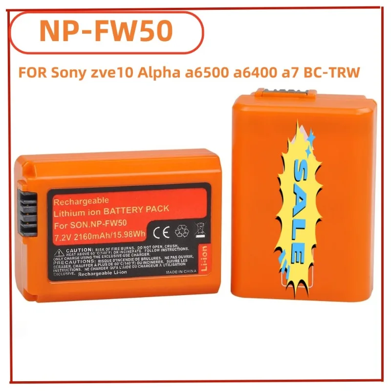 New Batmax 2160mAh NP-FW50 NPFW50 Battery for Sony Alpha A6500 A6400 A6300 A6000 A3000 NEX-3 NEX-7 A7R A7R II A7II ZV-E10 Vlog