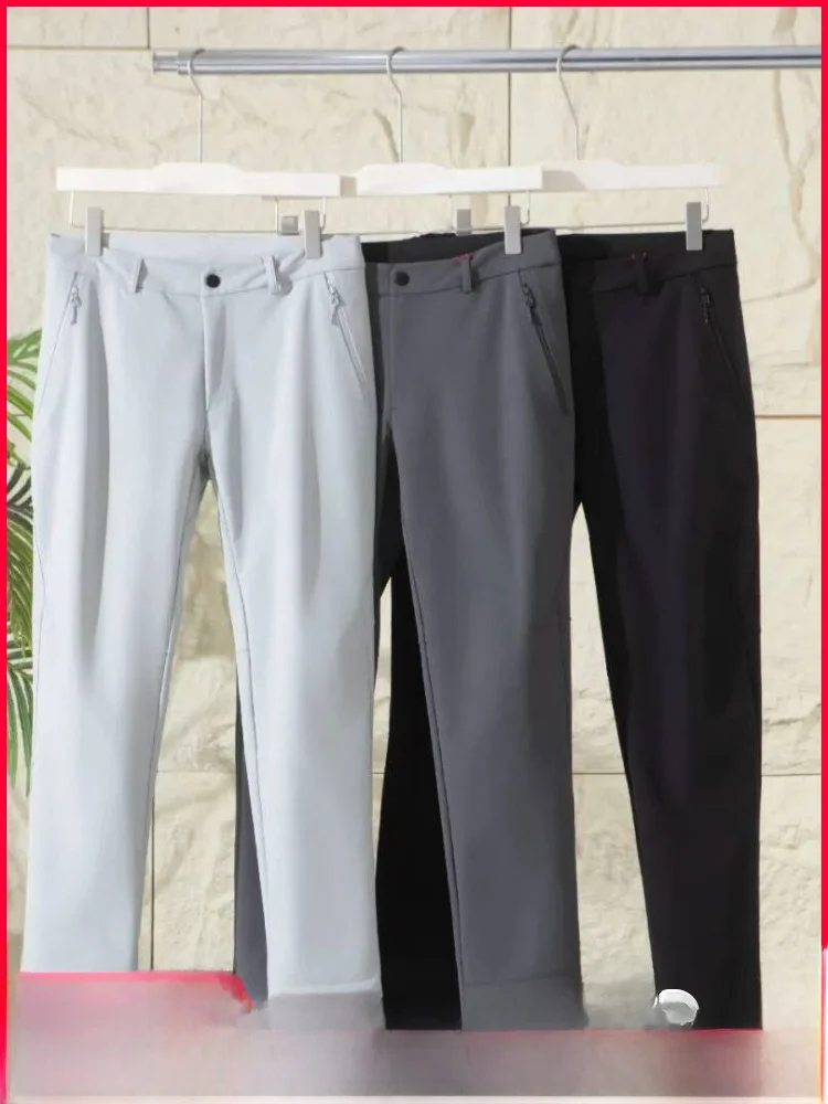 

Men's Outdoor Winter Fce Lined 3D Tailored Soft ell Pants Windproof Water Resistant Straight Leg Casual Trousers