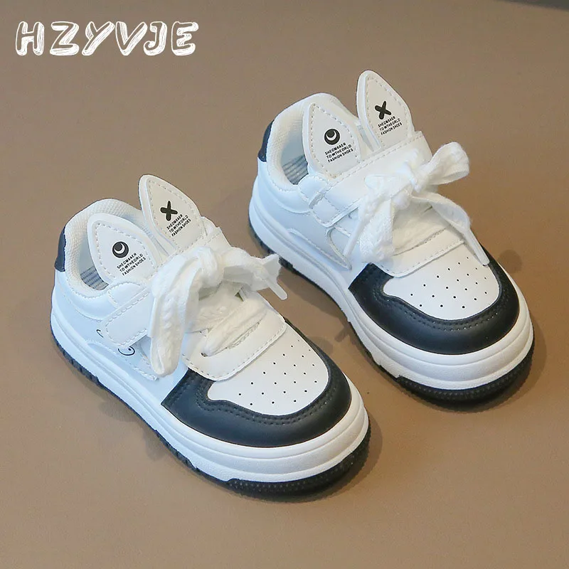 Children Small White Shoes Spring Autumn Tenis Sneakers Boys Girls Sports Shoes Cute Rabbit Ear Soft Soled Casual Board Shoes