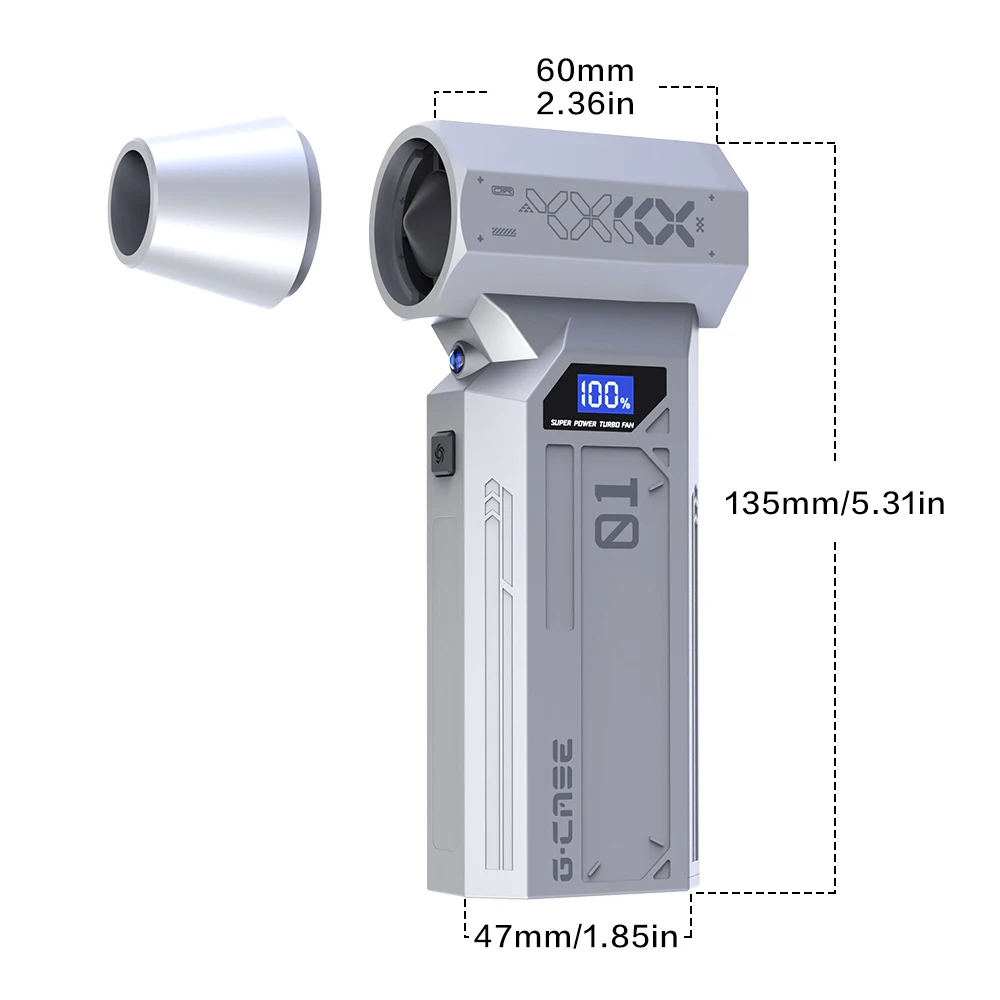 MOBIDEA Electric Compressed Air Duster Rechargeable Mini Turbo Fan Cordless for Keyboard, PC, Car, Home & Outdoor Cleaning Dust