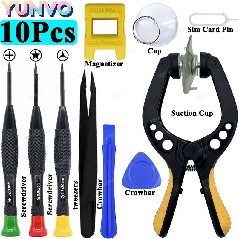 

10Pcs Precision Screwdriver Disassembly Kit, Maintenance Cleaning Repair Tools for Mobile Phones Laptops Tablets