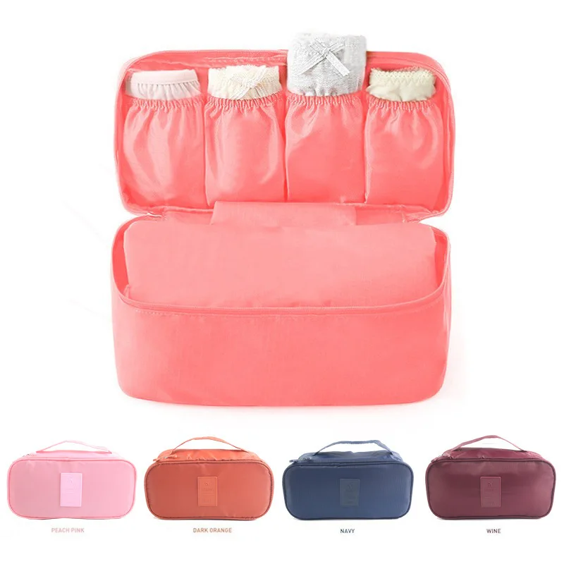 Portable Travel Organizer Bag - Multi-Function Underwear & Bra Storage, Toiletry Cosmetic Case for Outdoor Trips