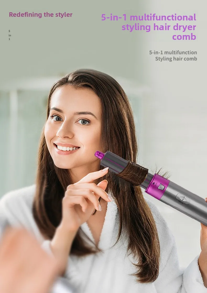 

5-in-1 curling iron, hot air comb, hair straightener, automatic curling hair dual-purpose, automatic curling iron wholesale.