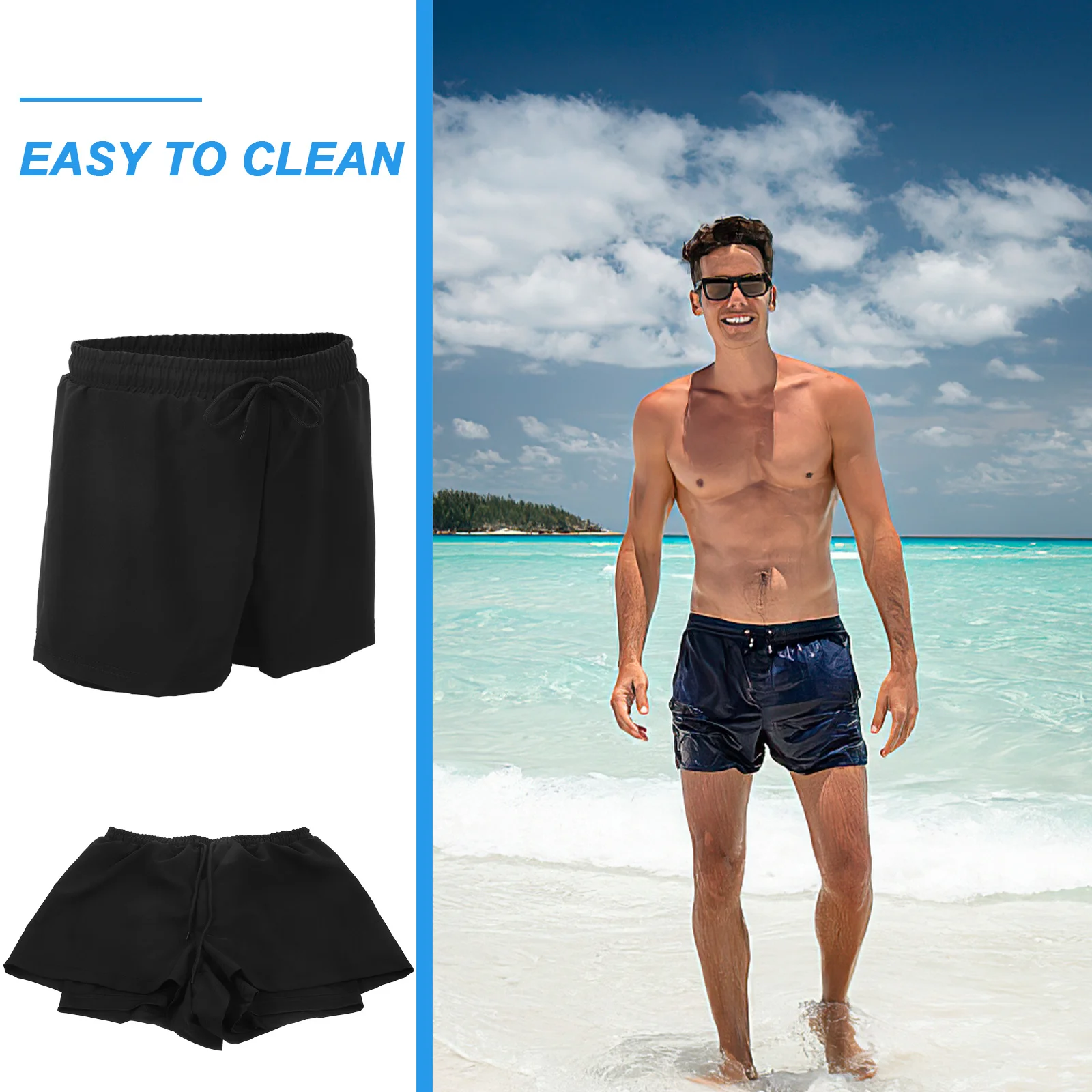 شورت سباحة رجالي سريع الجفاف مع بطانة خفيف الوزن وقابل للتمدد للسباحة على الشاطئ والعطلات والأنشطة الاستوائية للرجال