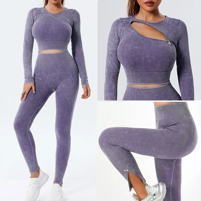 Cloud Hide Yoga Set Gym Seamless Clothing Sportswear Women Fitness Tracksuit Shirt Bra Top High Waist Leggings Pants Sports Suit