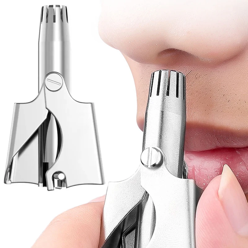 آلة تشذيب شعر الأنف اليدوية من الفولاذ المقاوم للصدأ ، مقص أنفي للأنف والأذن والشوارب ، للرجال والنساء