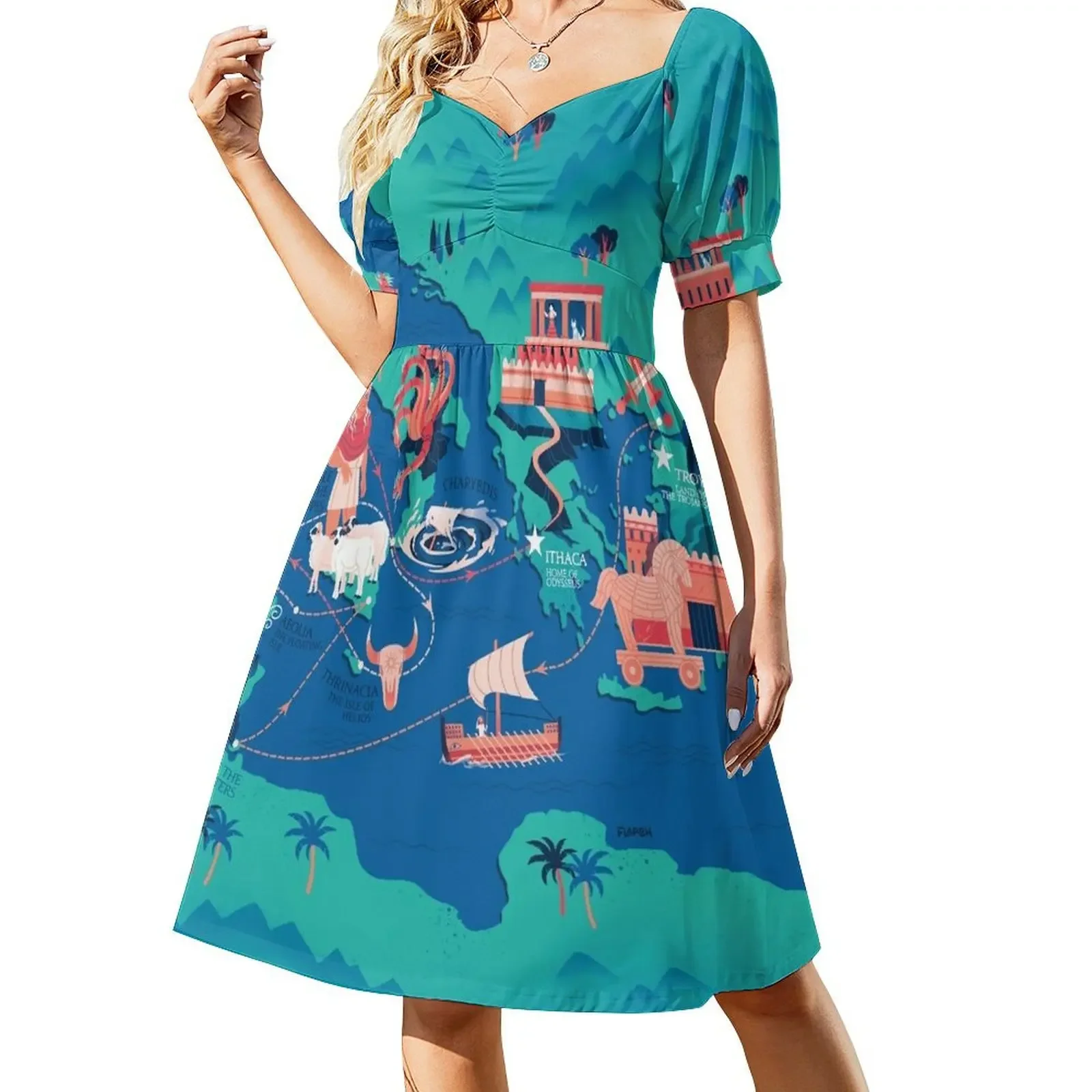 

Odyssey Map - The Journey of Odysseus Sleeveless Dress summer outfits for women 2025 dresses for women 2025 evening dress Dress