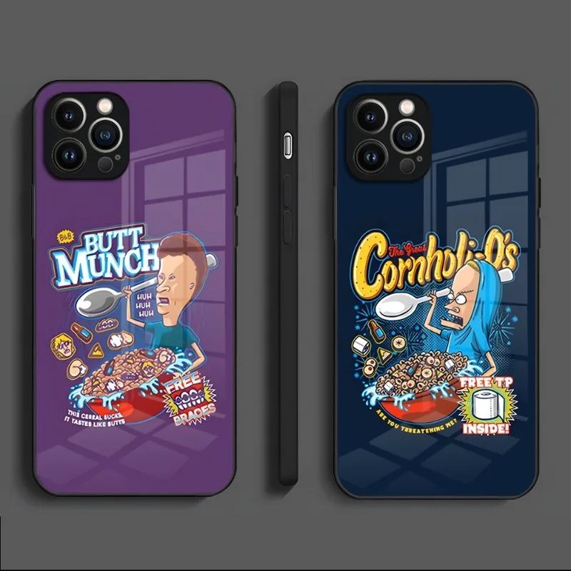 Beavis And Butthead Phone Case Tempered Glass For IPhone 13 Mini 12 Pro 11 14 Max X XR XS Max 8 7 6s Plus SE 2020 Back Cover