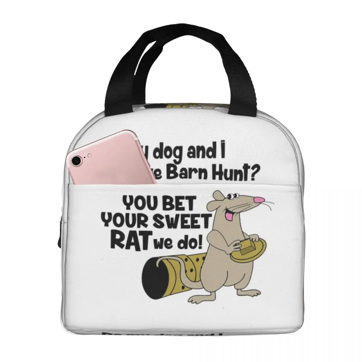 Do My Dog And I Love Barn Hunt Premium Lunch Bags Insulated Bento Box Lunch Tote Picnic Bag Thermal Bag for Woman Student Office