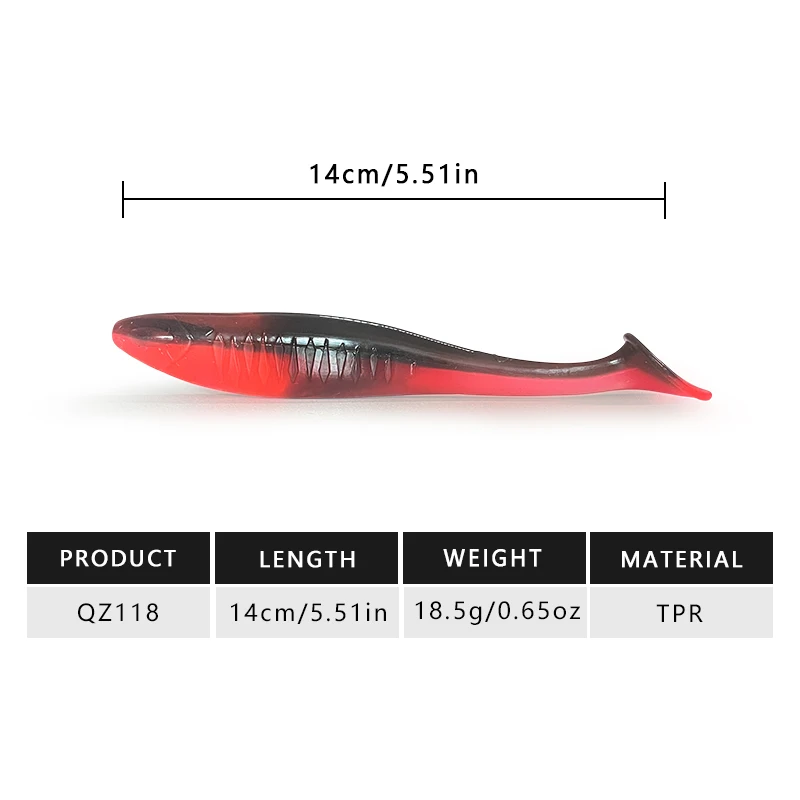 4 Stück weiche Angelköder mit 2 Liple-Haken, einzigartige vibrierende Schwimmaction, gut gefertigte Angelköder für Barsch, Forelle, Crappie Walleye – Detail 6