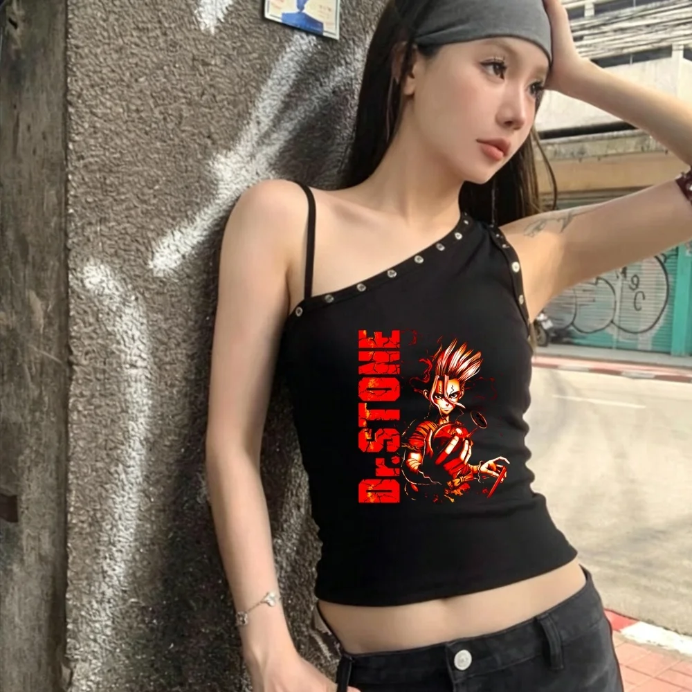 Dr Stone crop top girl harajuku clearance sales scene  t-shirt cute 2000s harajuku