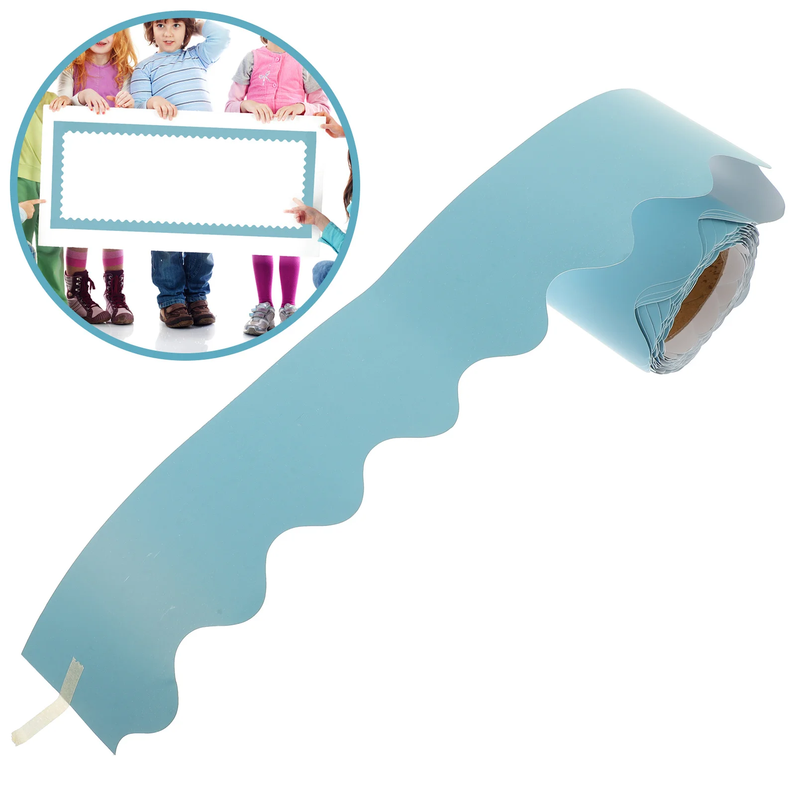 1 لفة صدفي لوحة الإعلانات الحدود ورقة تقليم الفصول الدراسية السبورة مكتب خزانة جدار ديكور لوحة الإعلانات الحدود #5