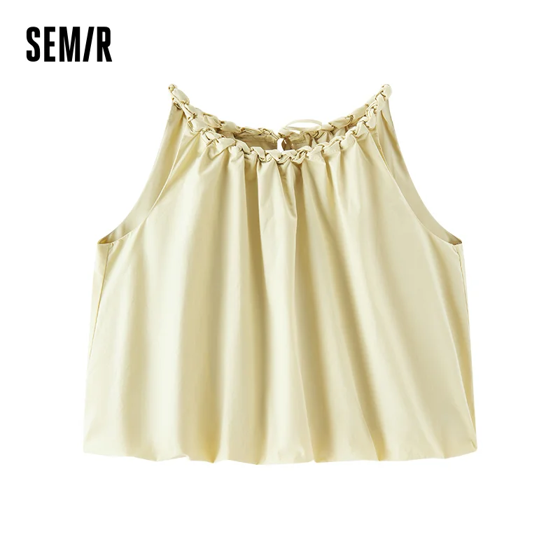 

Женская укороченная блузка Semir с завязками на шее, пышная, свободного кроя, А-силуэт, милая, нежная, стильная, летняя коллекция 2026