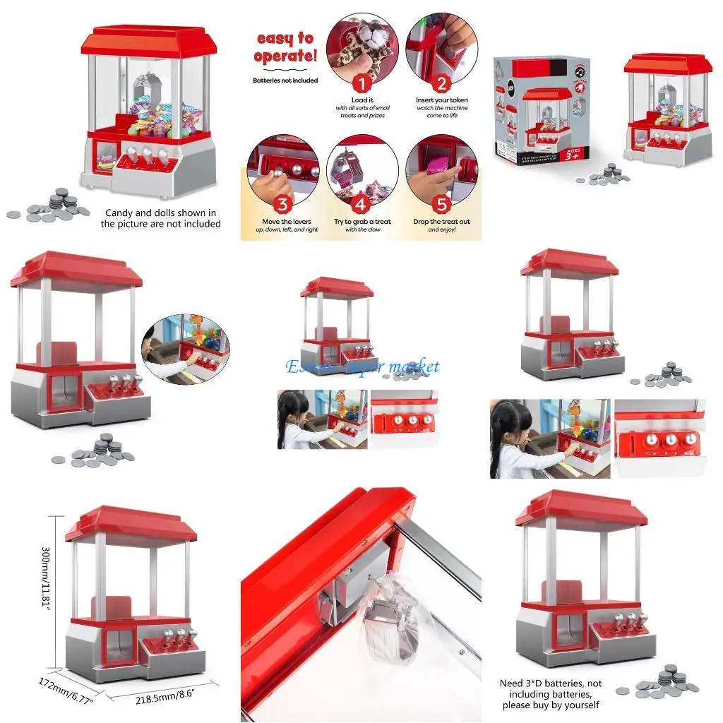 

090B Электронная аркадная машина с когтями, игрушечная машина с регулируемыми звуками, музыкой