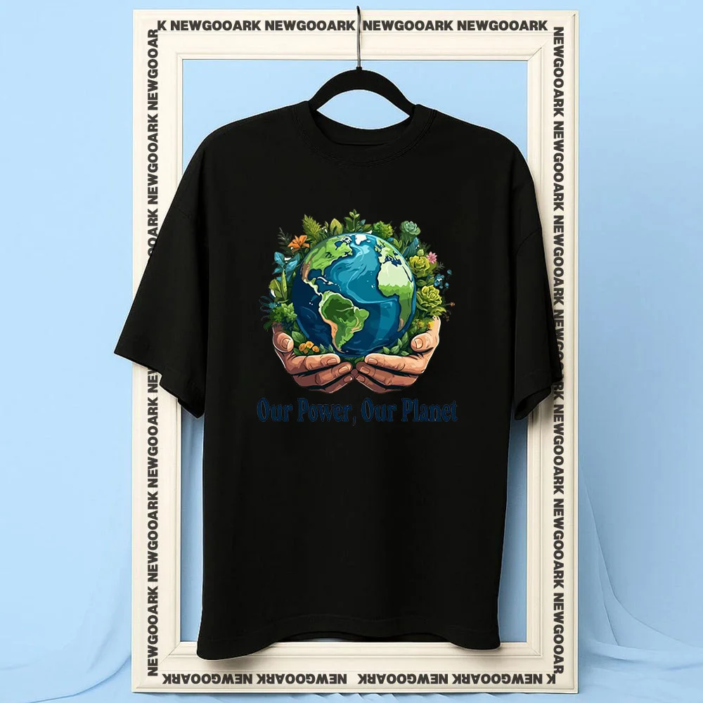 Our Power Our Planet 2026 Earth Day t-shirt woman man Casual cotton printed t shirts Adult O-neck summer outdoors tee
