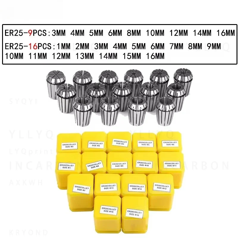 ER25 Spring Collet Set 9Pcs 16Pcs with MTA2 MTA3 MTA4 MTB2 MTB3 MTB4 Morse Taper Tool Holder Wrench for CNC Milling Lathe