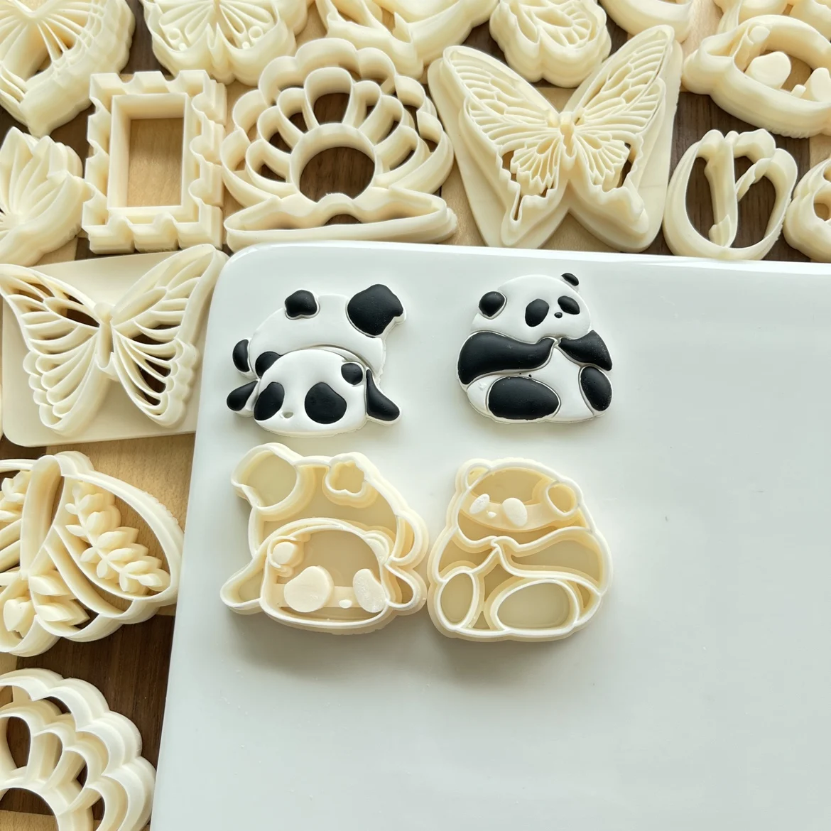 Chinesischer nationaler Schatz niedlicher Panda geformte 3 Arten Ton schneide formen für DIY Ohrringe Schmuck herstellung – Detail 5