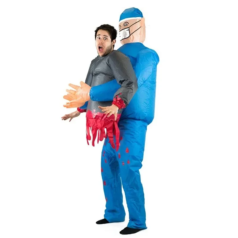 Halloween Carnival Essential Adult Cosplay Super Scary Surgeon Half-body Zombie Inflatable Costume Party Performance