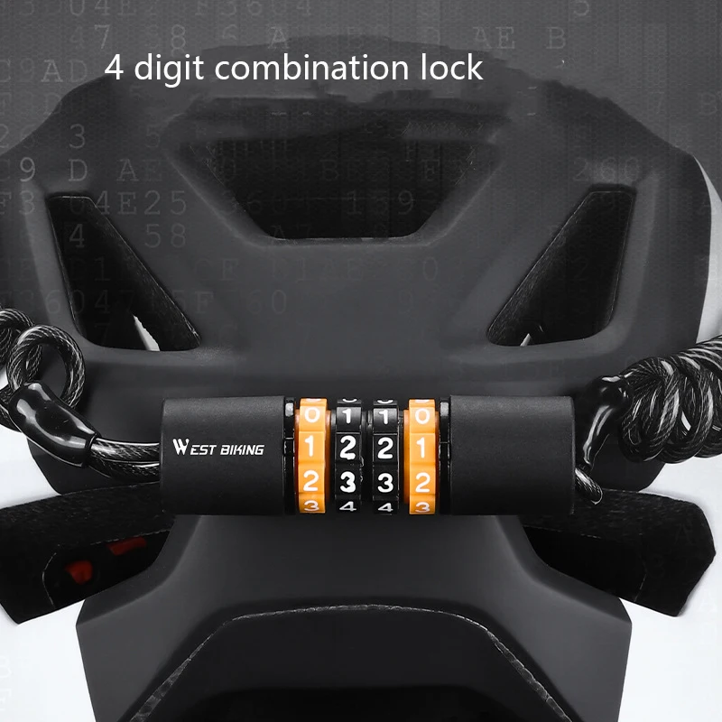 Bicycle Lock Steel Cable Chain Security Password 4 Digit Lock Anti-Theft Combination Number Code Safety Bike Bicycle Accessories